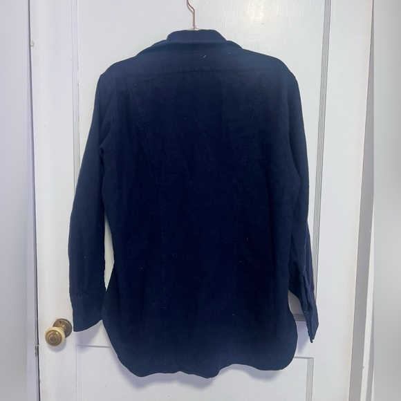 Vintage 60s/70s Pendleton Blue Button Down Wool Shirt Button Pockets USA Size L - Picture 4 of 4